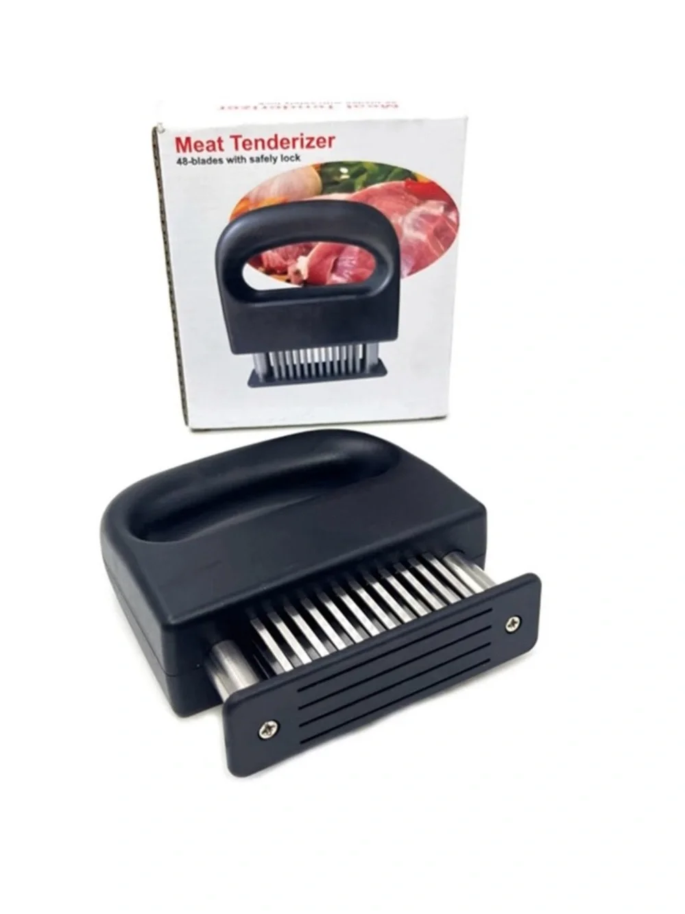 48 Blade Meat Tenderizer with Safety Lock Stainless Steel Kitchen Tool New
